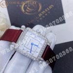 Charles Oudin Pansy Retro with Pearls Watch Medium 24mm Arabic Style Maroon Straps - Image 3