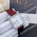 Charles Oudin Pansy Retro with Pearls Watch Medium 24mm Arabic Style Maroon Straps - Image 4