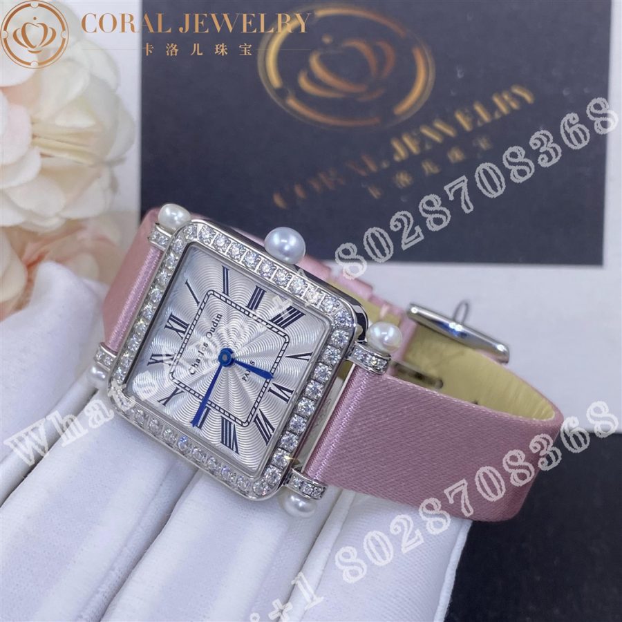 Charles Oudin Pansy Retro with Pearls Watch Medium 24mm Pink  Straps - Image 5
