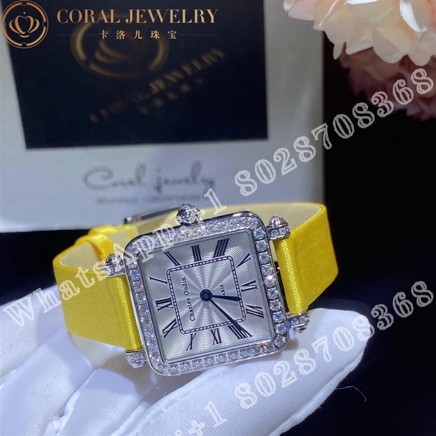 Charles Oudin Pansy Retro with Pearls Watch Medium 24mm Yellow Straps - Image 6