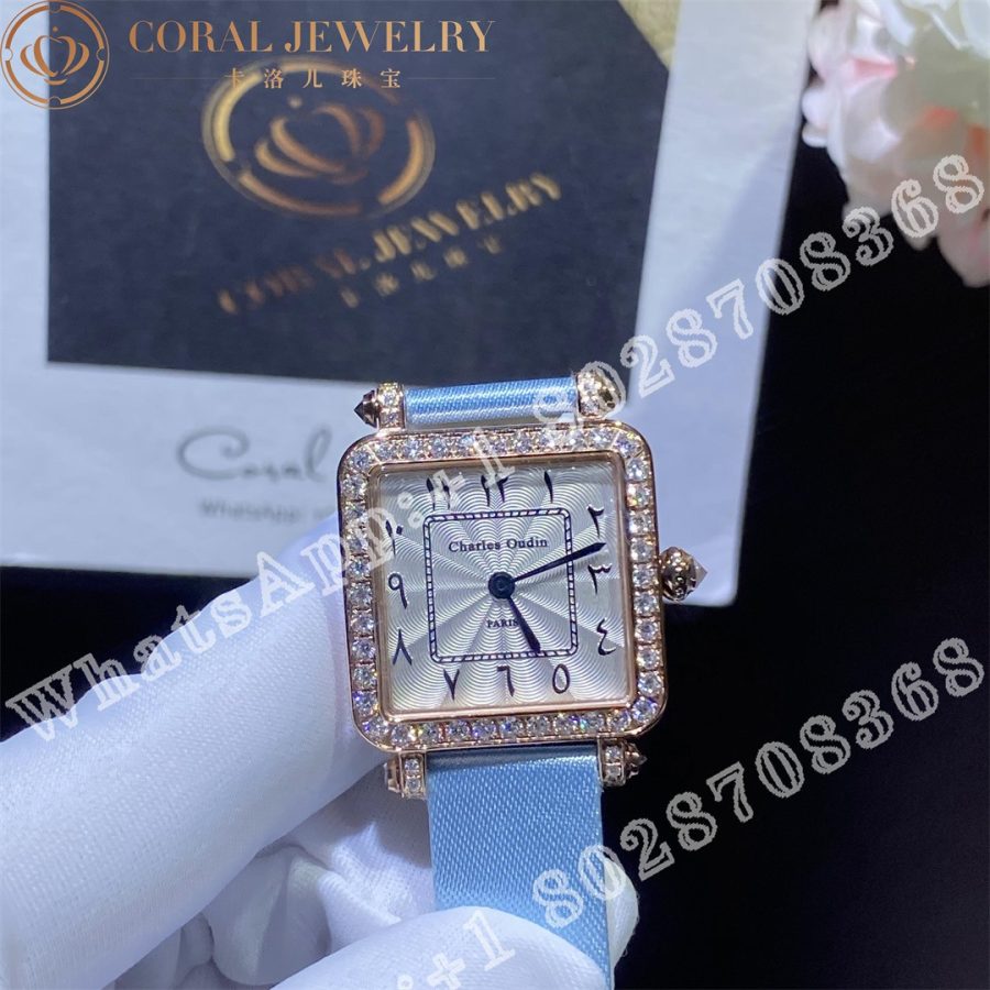 Charles Oudin Pansy Retro 24mm Rose Watch Arabic Style - Image 4