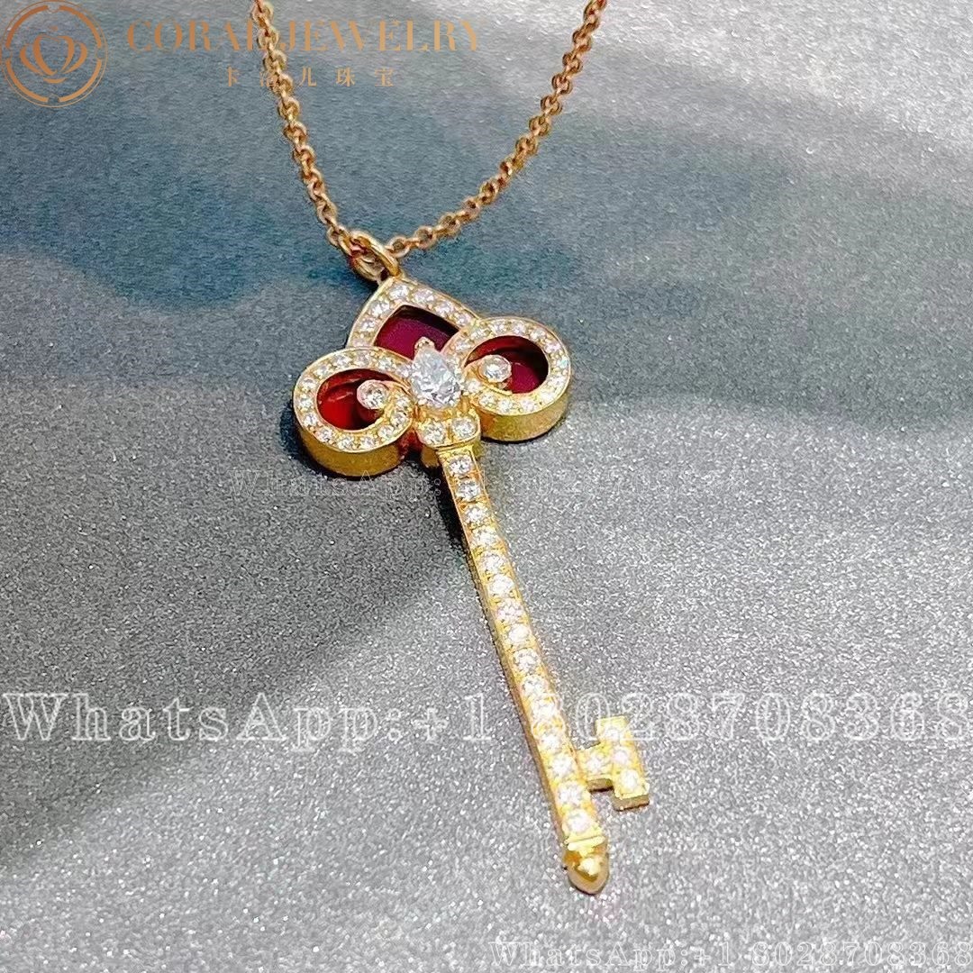 Tiffany Keys Fleur De Lis Key In Platinum With Diamonds And Cornelian Coral (1)