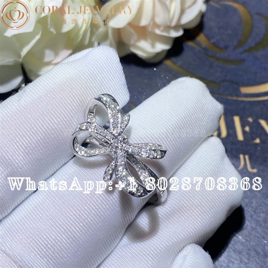 Tiffany & Co. Platinum Diamond .20ct Double Bow Ring - Image 5