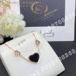Chopard Happy Hearts Necklace, Ethical Rose Gold, Diamonds, Onyx 81A082-5201 - Image 6