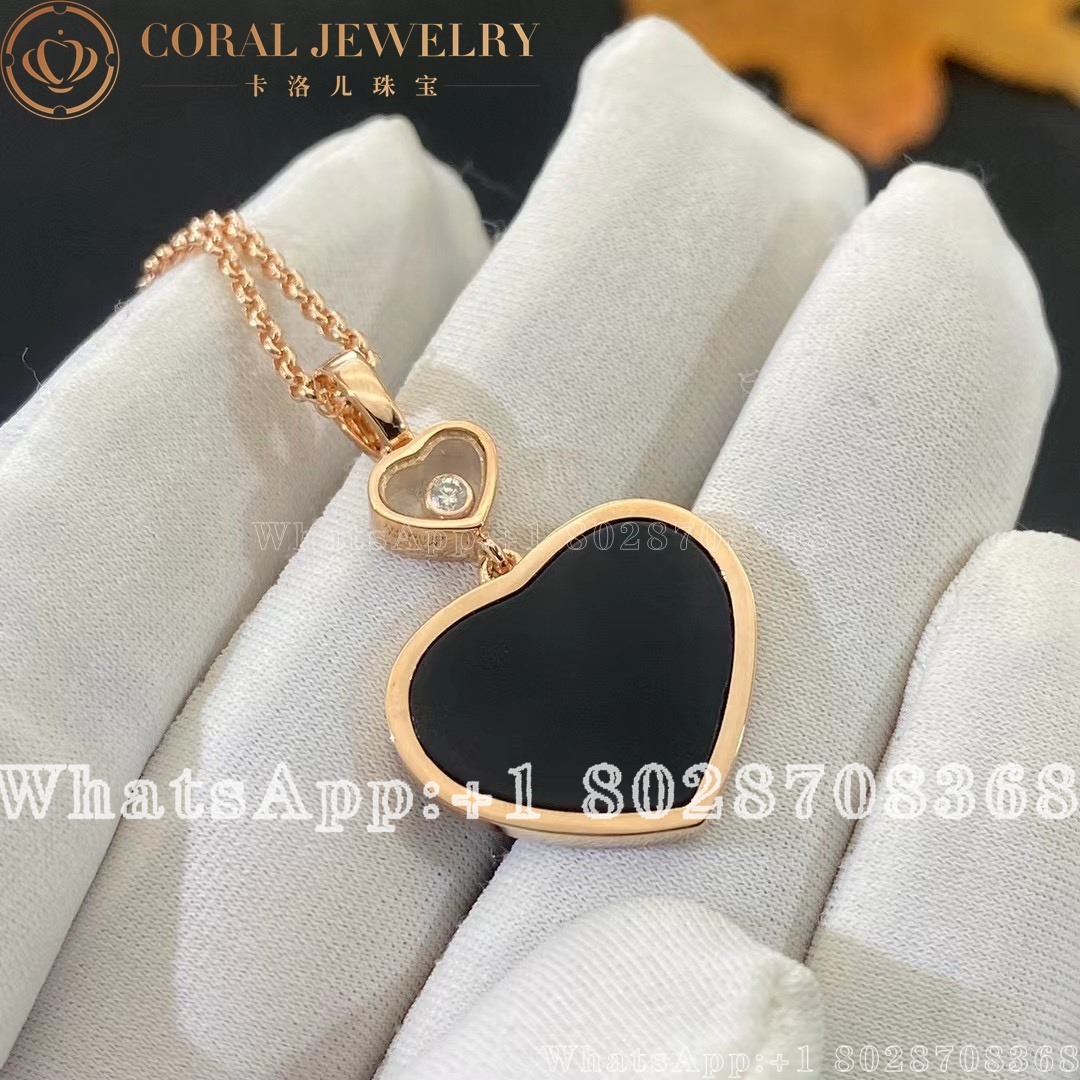 Chopard Happy Hearts Rose Gold Onyx Diamond Pendant 79a075 5201 Coral (3)