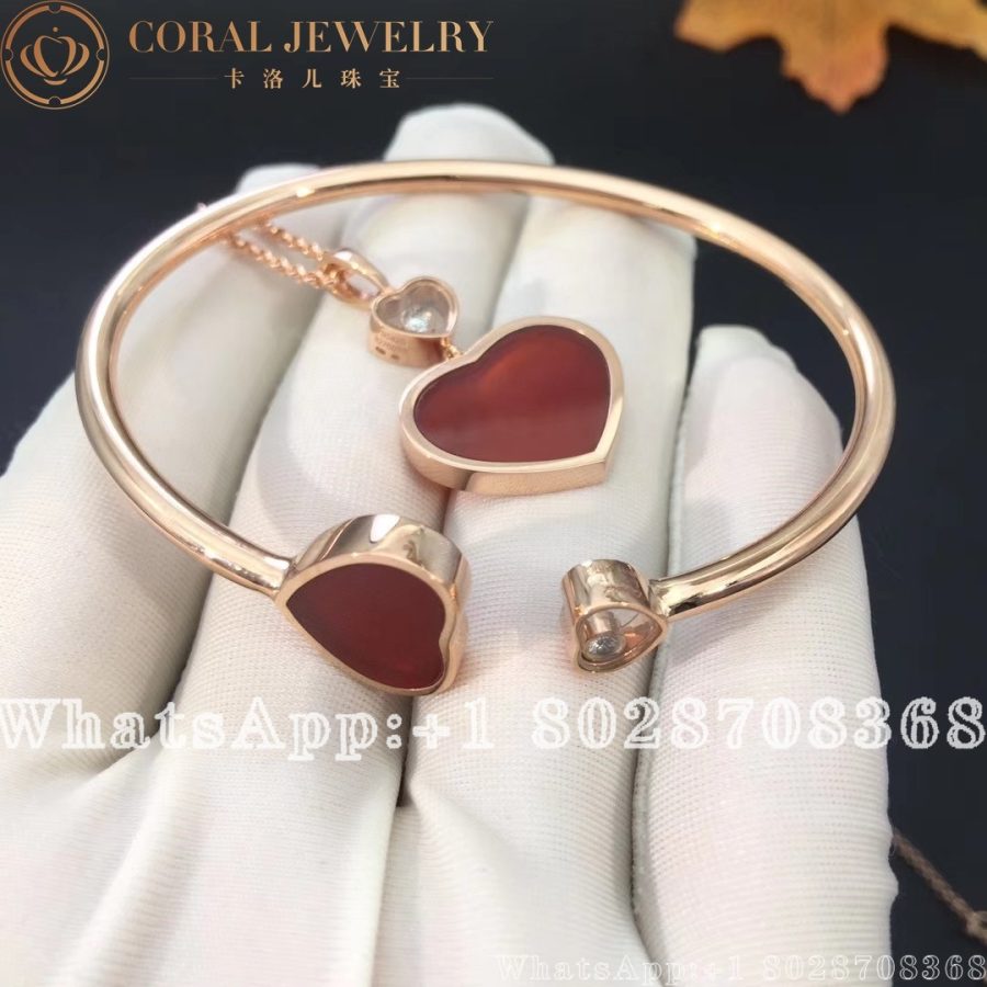 Chopard Happy Hearts Rose Gold Red Stone Pendant 797482-5801 - Image 3