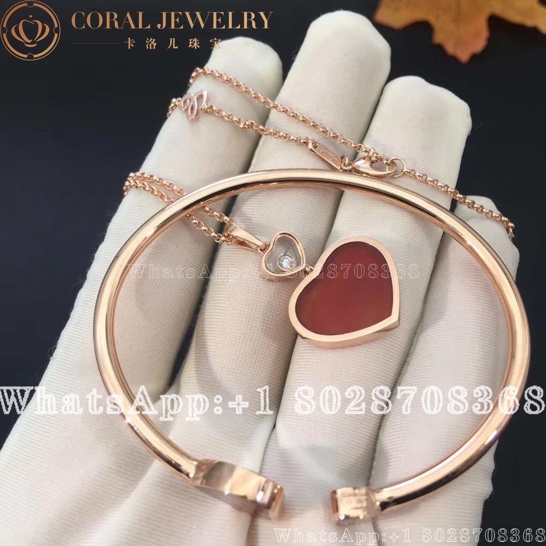 Chopard Happy Hearts Rose Gold Red Stone Pendant 797482 5801 Coral (4)