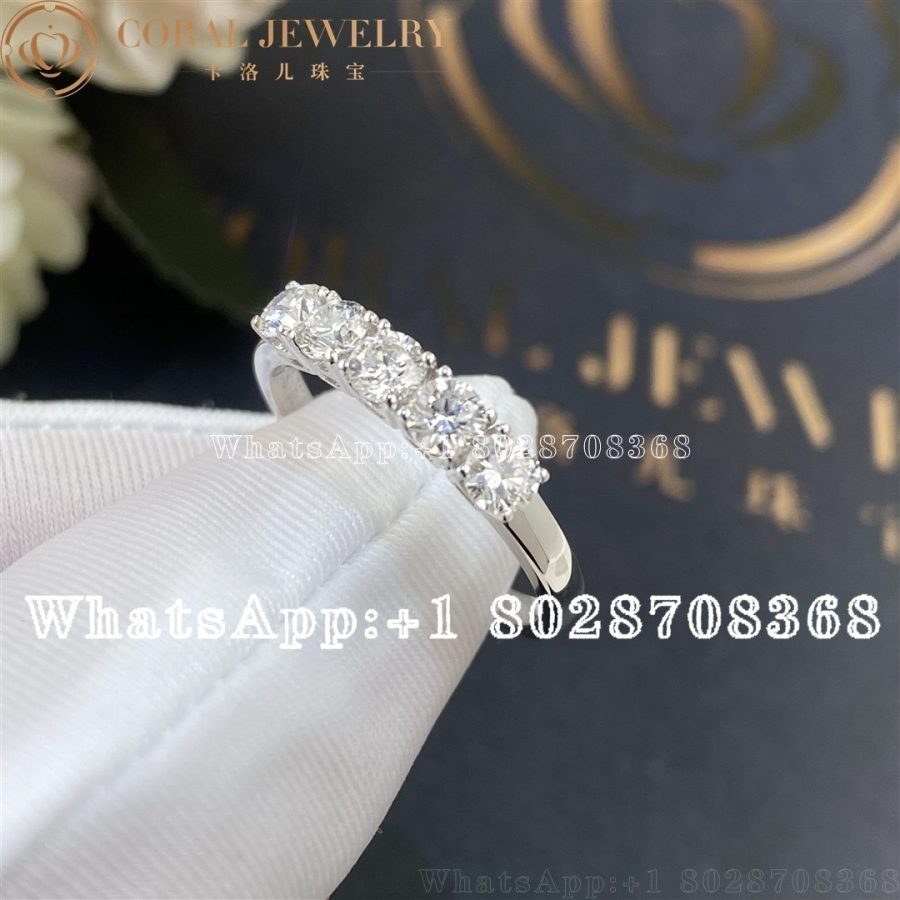 Tiffany Forever Band Ring in Platinum with a Half-circle of Diamonds, 3 mm Wide - Image 4