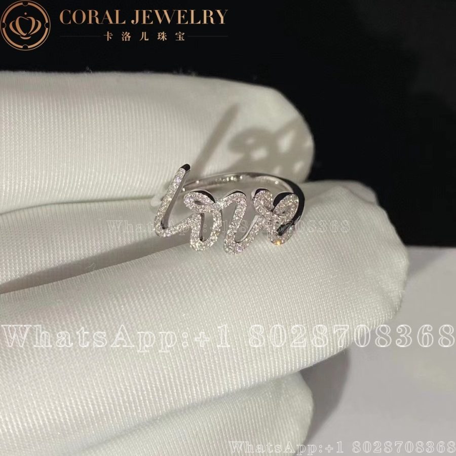 Tiffany Paloma's Graffiti Love Ring in White Gold with Diamonds, Small - Image 3