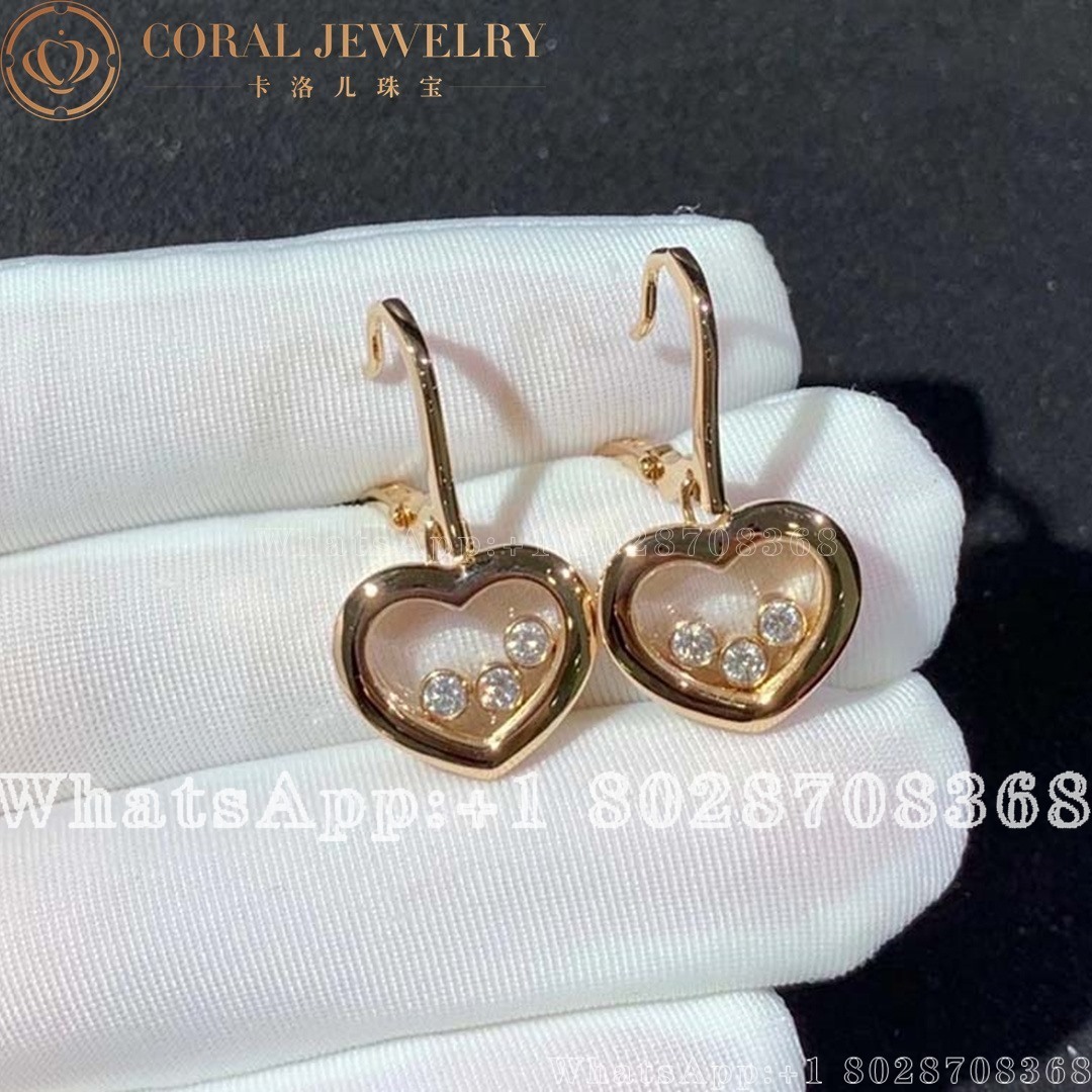 Chopard Happy Diamonds Icons Earrings Ethical Rose Gold Diamonds 83a611 5301 Coral (1)