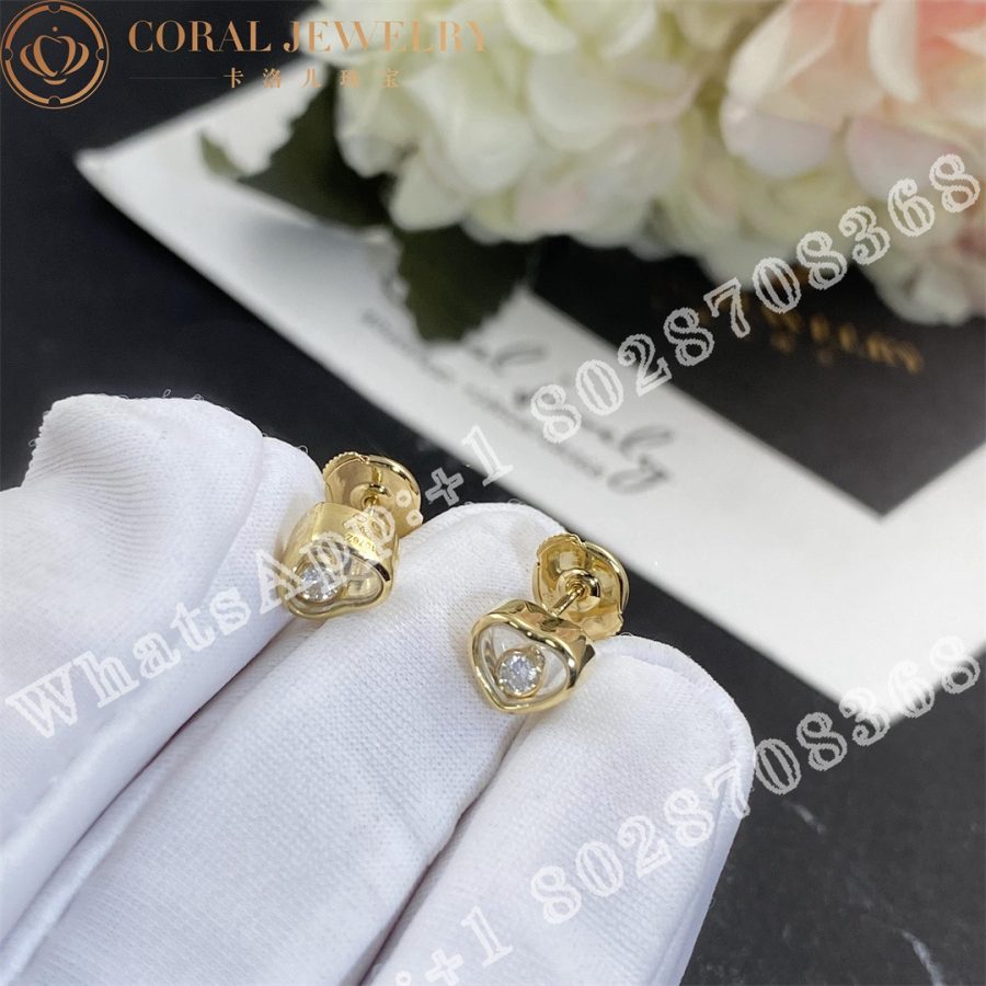 Chopard Happy Diamonds Icons Earrings, Ethical Yellow Gold, Diamonds 83A054-0001 - Image 4