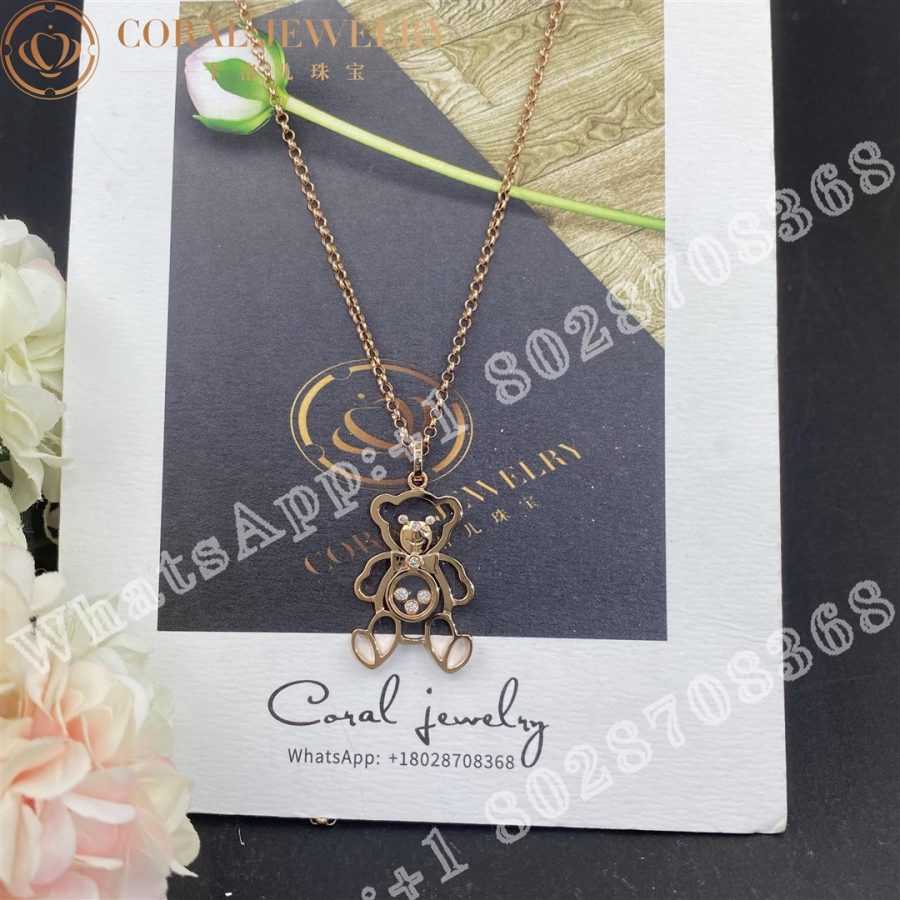 Chopard Happy Diamonds Large Teddy Bear 18K Rose Gold Pendant Necklace 797418-5001 - Image 7