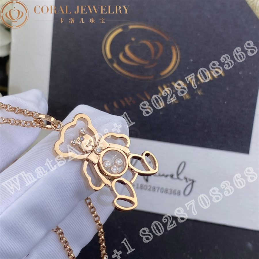 Chopard Happy Diamonds Large Teddy Bear 18K Rose Gold Pendant Necklace 797418-5001 - Image 3