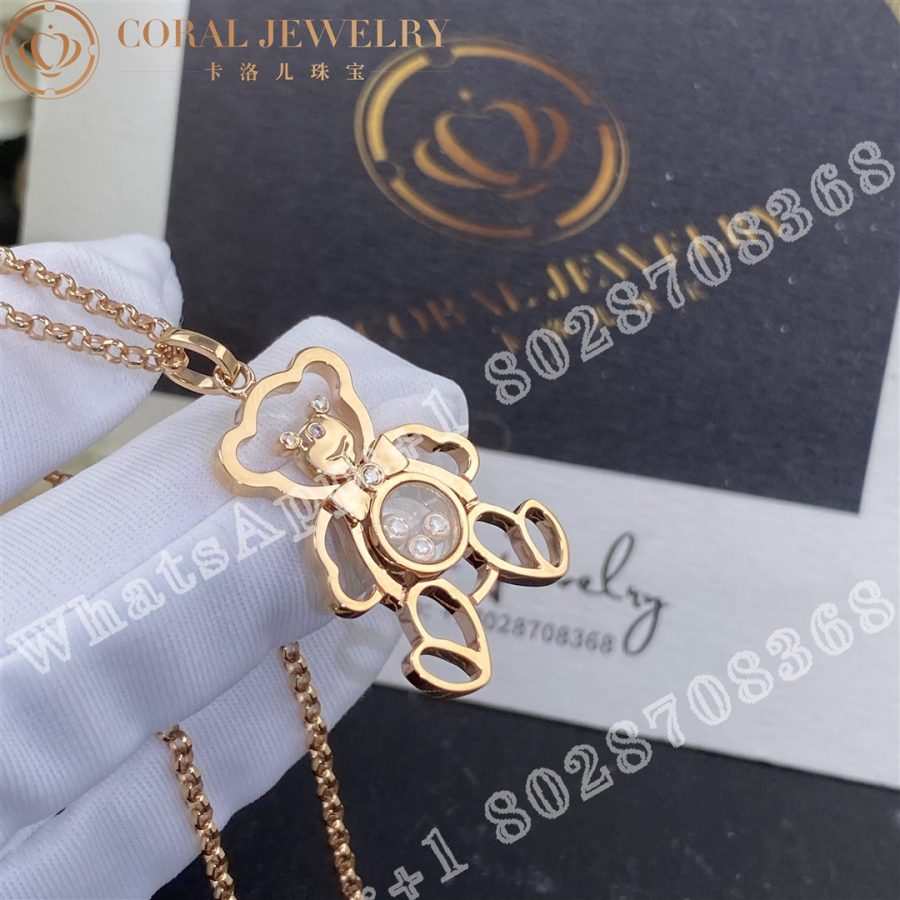 Chopard Happy Diamonds Large Teddy Bear 18K Rose Gold Pendant Necklace 797418-5001 - Image 4