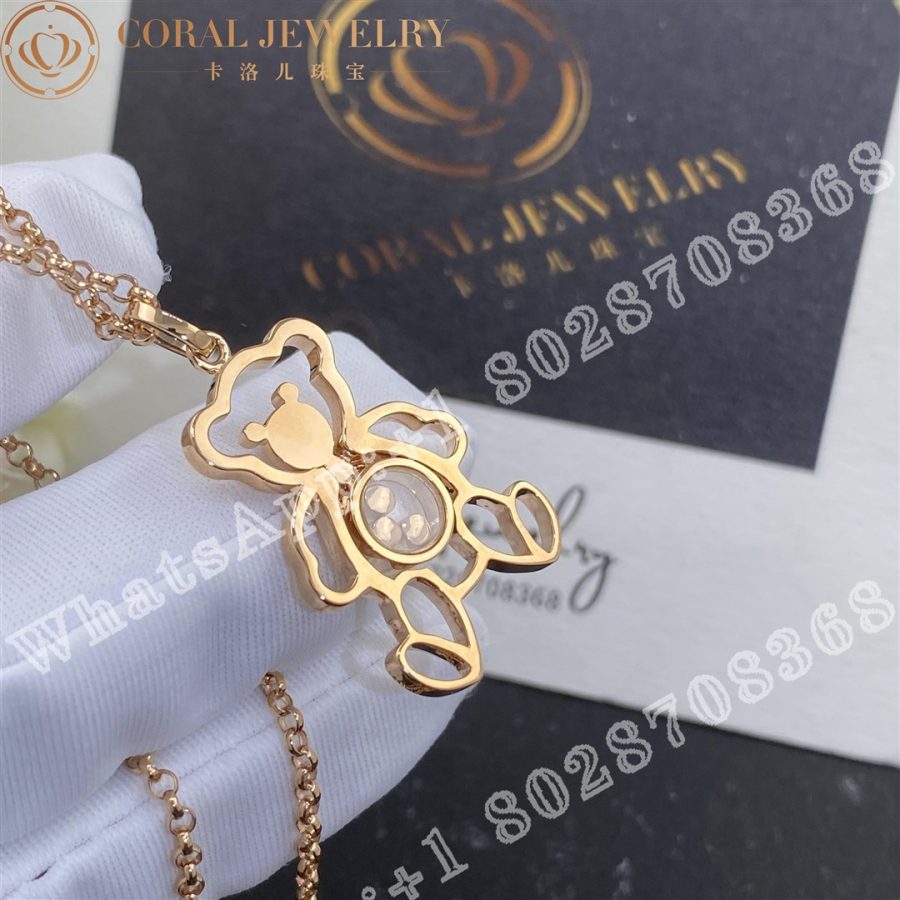 Chopard Happy Diamonds Large Teddy Bear 18K Rose Gold Pendant Necklace 797418-5001 - Image 6