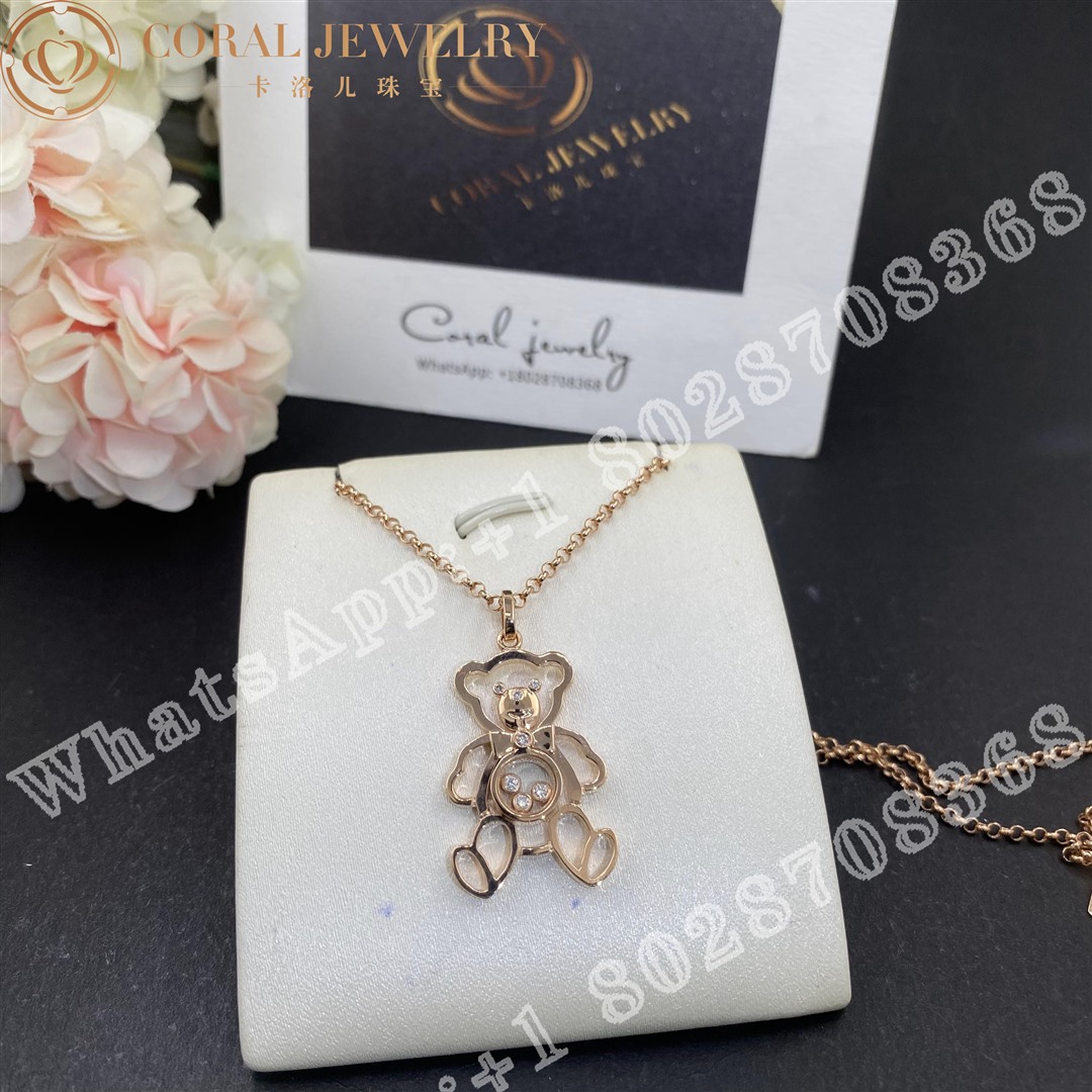 Chopard Happy Diamonds Large Teddy Bear 18k Rose Gold Pendant Necklace 797418 5001 Coral (8)