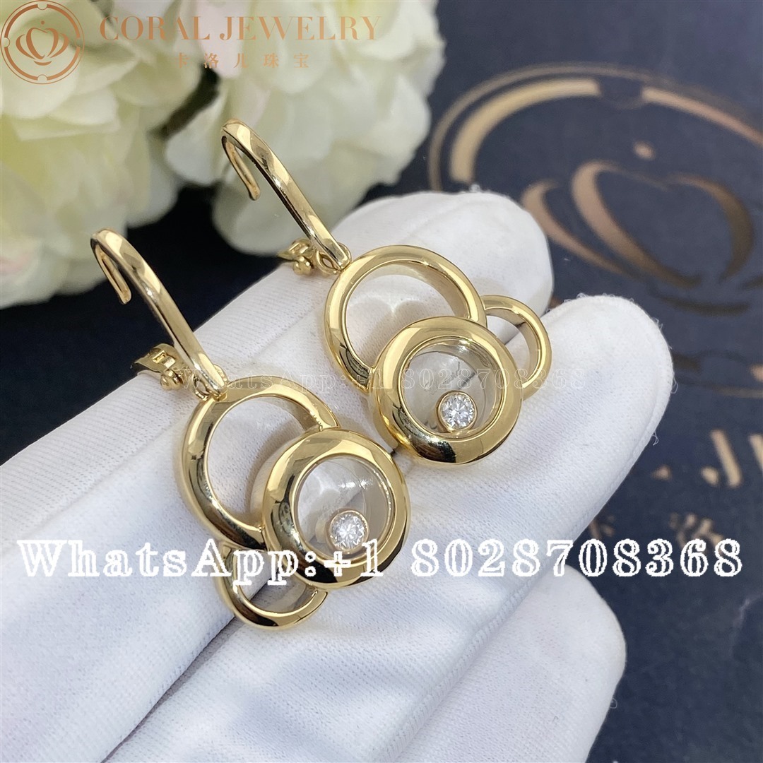 Chopard Happy Dreams Yellow Gold Diamond Earrings 839769 5001 Coral (4)