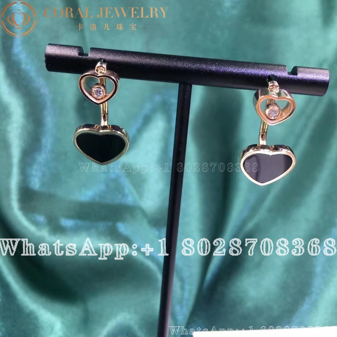 Chopard Happy Hearts Earrings Ethical Rose Gold Diamonds Onyx 83a082 5201 Coral (1)