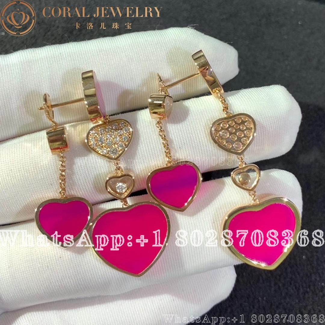 Chopard Happy Hearts Naked Heart Foundation Earrings Ethical Rose Gold Diamondspink Opal Coral (3)