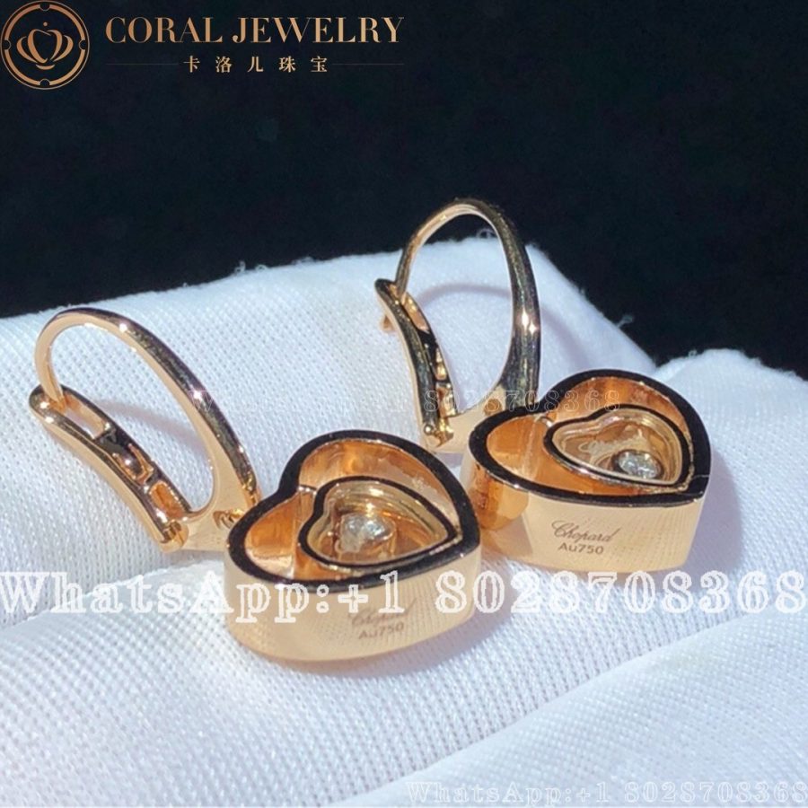 Chopard Happy Hearts Rose Gold Diamond Earrings 837482-5002 - Image 3