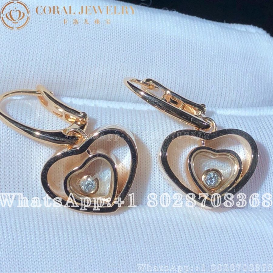 Chopard Happy Hearts Rose Gold Diamond Earrings 837482-5002 - Image 4