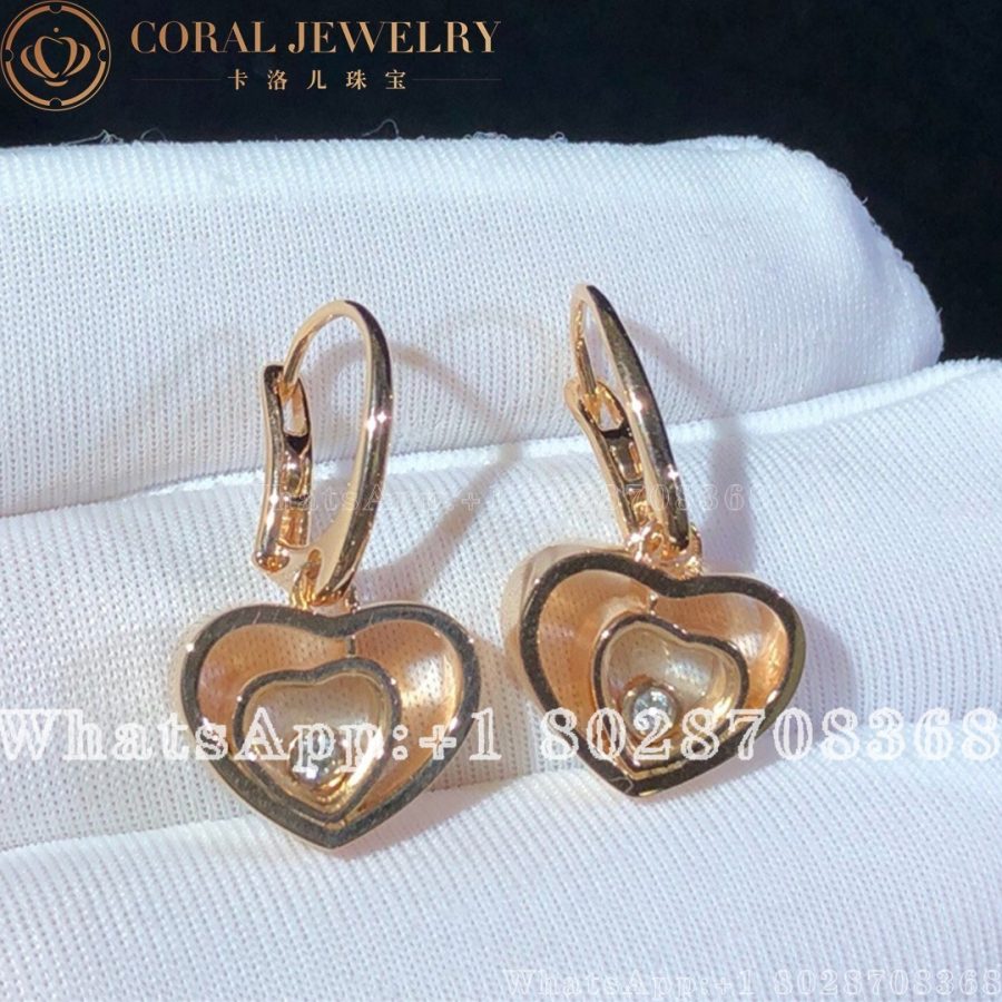 Chopard Happy Hearts Rose Gold Diamond Earrings 837482-5002 - Image 5
