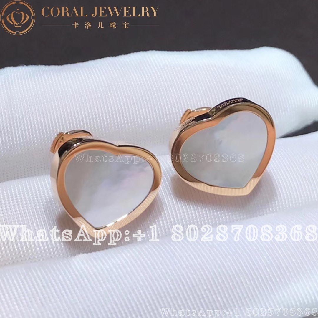 Chopard Happy Hearts Rose Gold Mother Of Pearl Earrings 839482 5301 Coral (1)