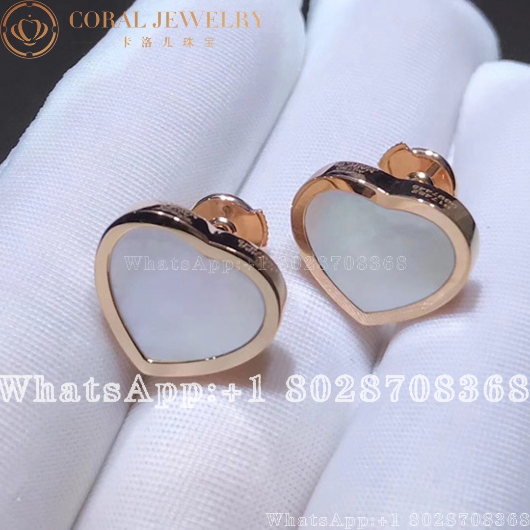 Chopard Happy Hearts Rose Gold Mother Of Pearl Earrings 839482 5301 Coral (3)