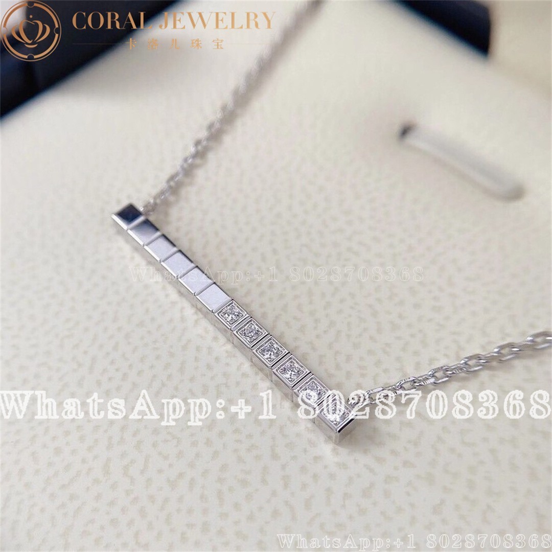 Chopard Ice Cube Necklace Ethical White Gold Half Set Diamonds Ref Number 817702 1002 Coral (5)