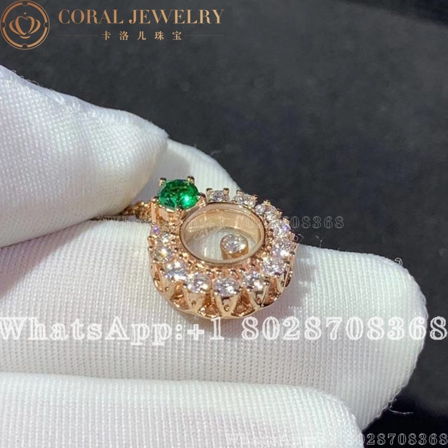 Chopard Joaillerie Rose Gold Emerald Diamond Pendant - Image 3