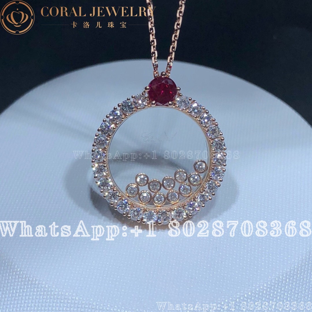 Chopard Joaillerie Rose Gold Ruby Diamond Pendant Coral (1)