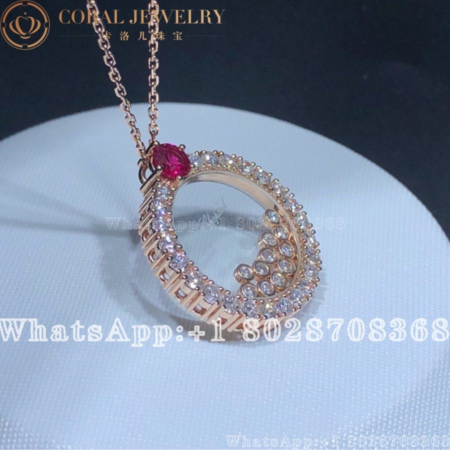 Chopard Joaillerie Rose Gold Ruby Diamond Pendant - Image 3