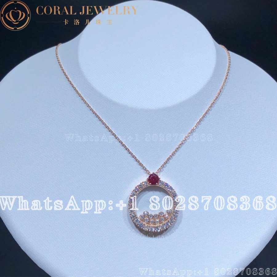 Chopard Joaillerie Rose Gold Ruby Diamond Pendant - Image 5