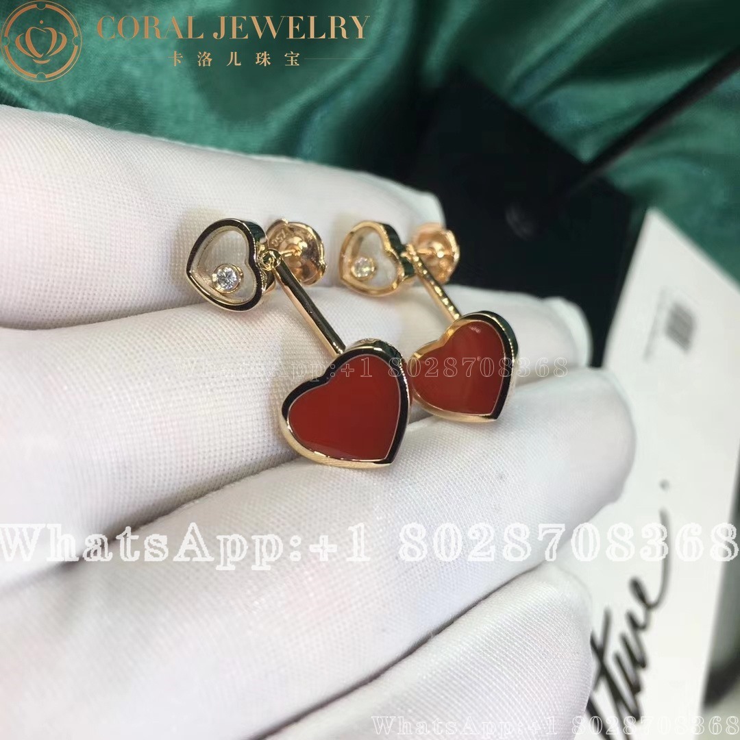 Happy Hearts Earrings Ethical Rose Gold Diamonds Red Stone 83a082 5801 Coral (4)