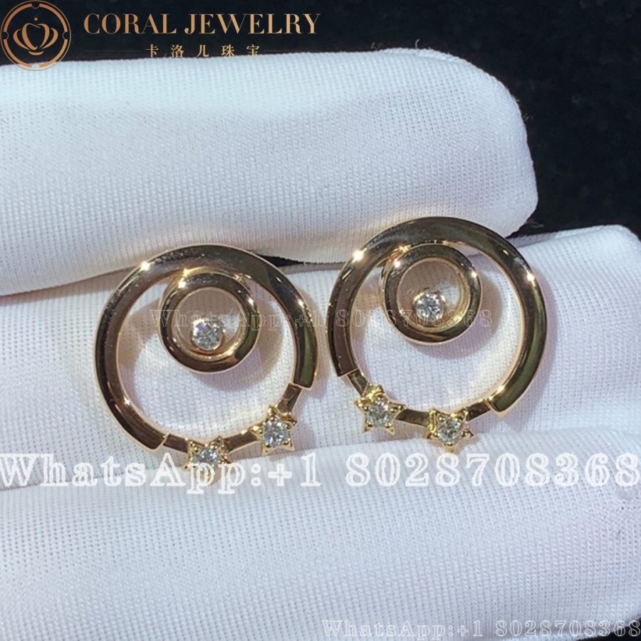 Chopard Happy Diamonds Hoop and Stars Earrings 18 Karat Rose Gold - Image 4