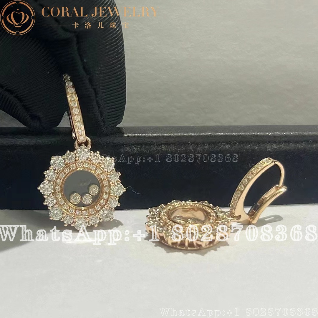 Chopard Happy Diamonds Joaillerie Rose Gold Diamond Earrings 83a379 1001 Coral (3)