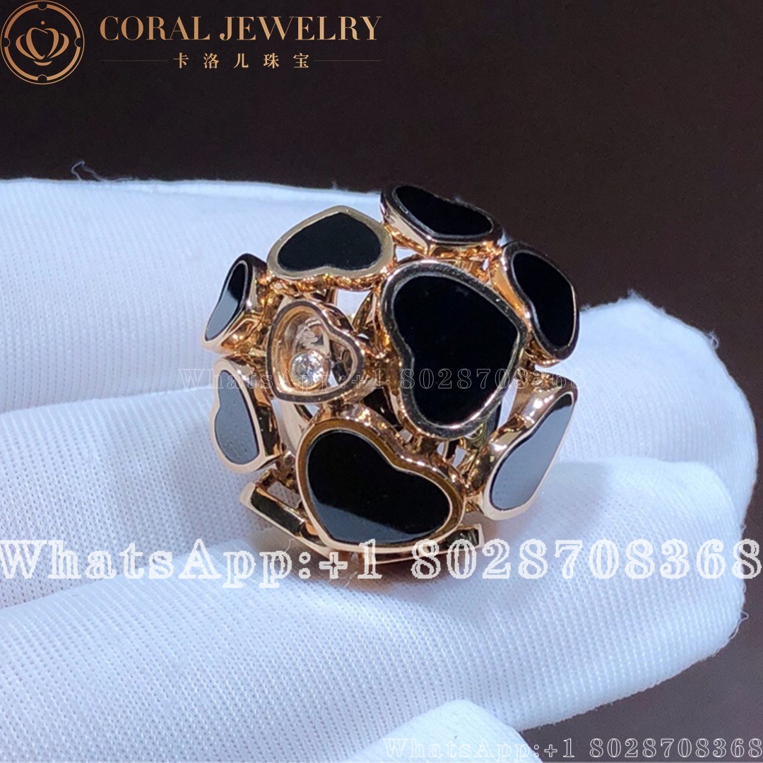 Chopard Happy Hearts Onyx Ring 18ct Rose Gold 827482 5210 (3)