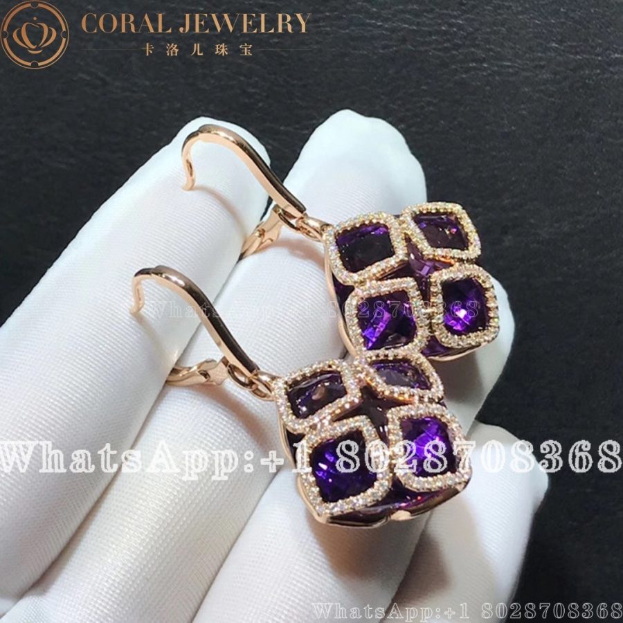 Chopard IMPERIALE Cocktail Rose Gold Amethyst Earrings 839563-1001 - Image 3