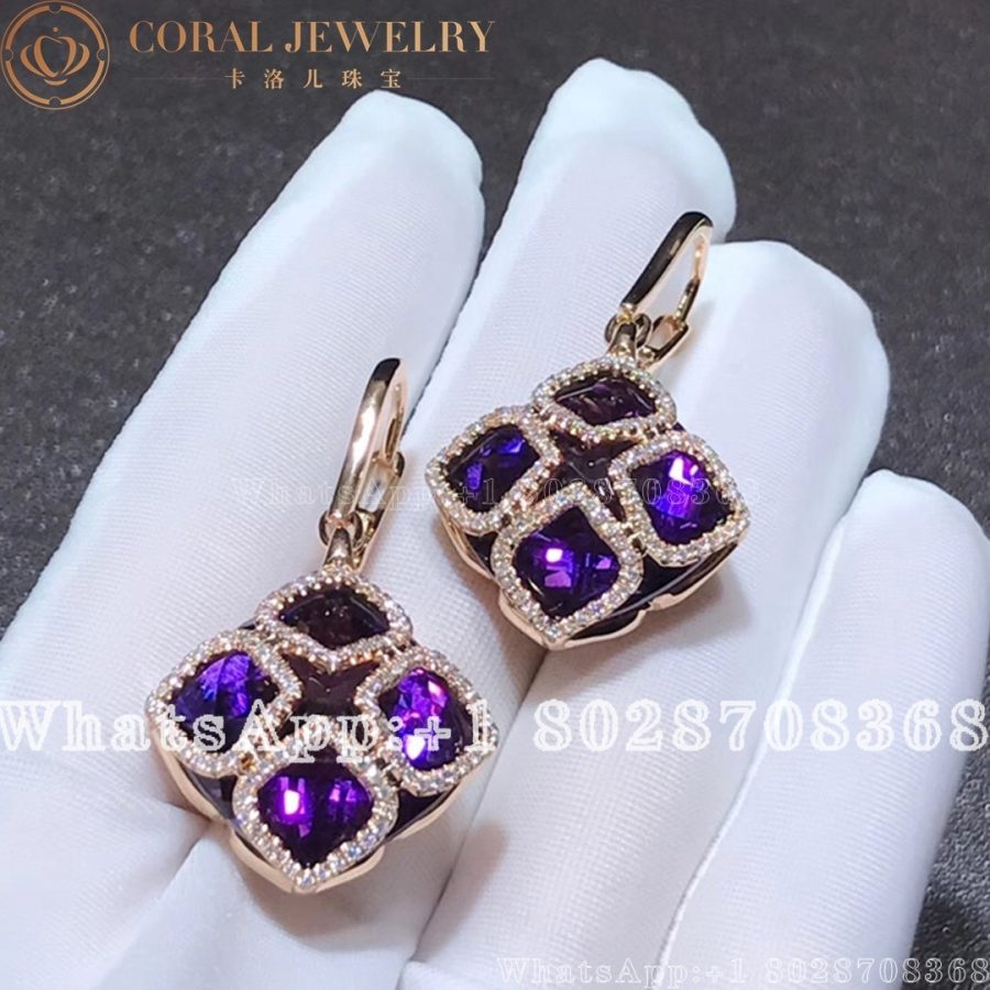 Chopard IMPERIALE Cocktail Rose Gold Amethyst Earrings 839563-1001 - Image 4