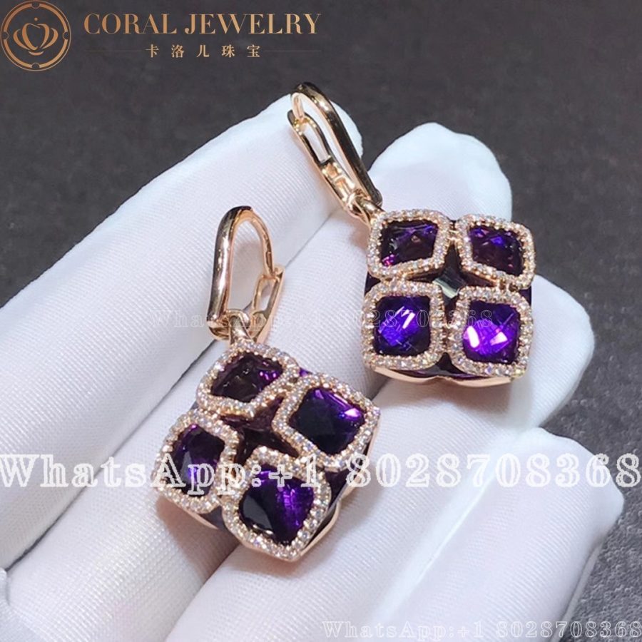 Chopard IMPERIALE Cocktail Rose Gold Amethyst Earrings 839563-1001 - Image 5