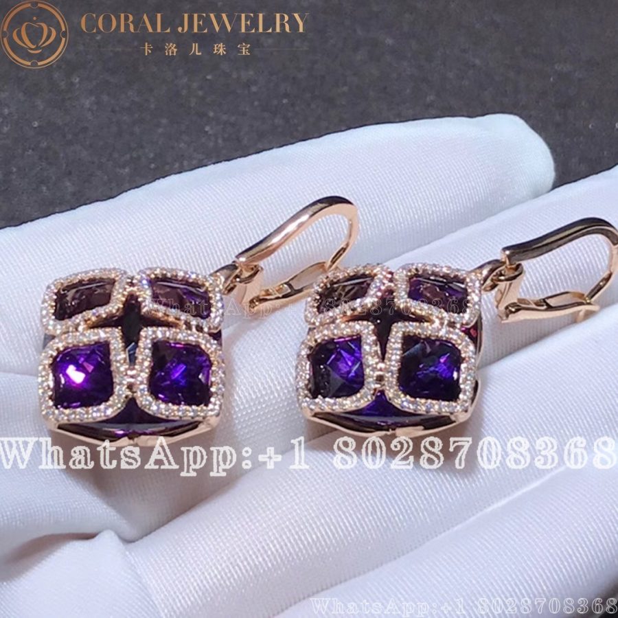 Chopard IMPERIALE Cocktail Rose Gold Amethyst Earrings 839563-1001 - Image 6