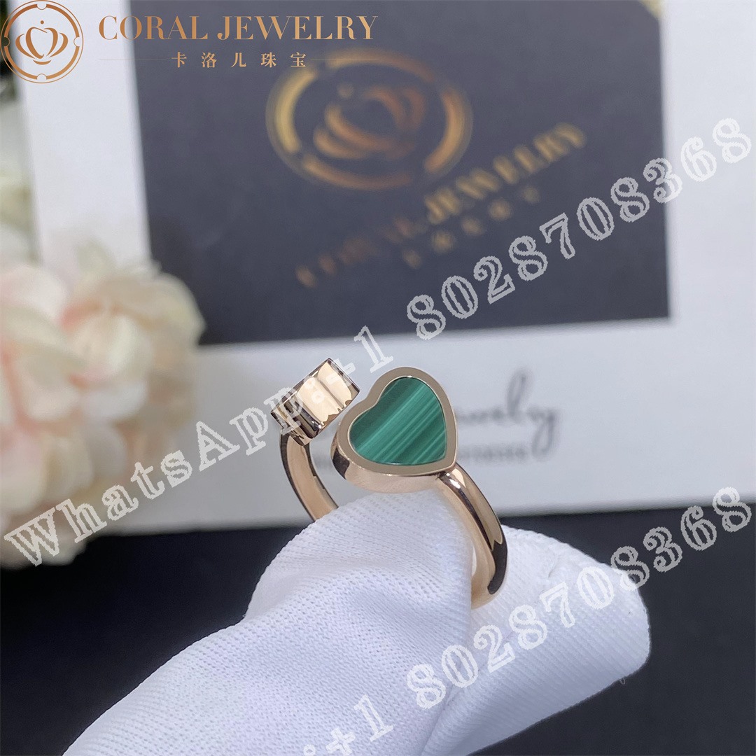 Chopard Happy Hearts Ring Ethical Rose Gold Diamond Malachite 829482 5102 Coral (2)