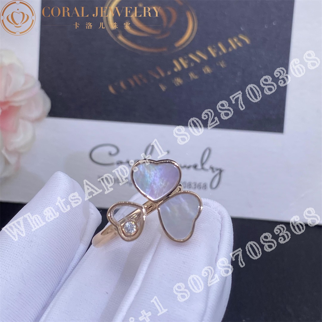 Chopard Happy Hearts Rose Gold Pearl Diamond Ring 82a083 5310 Coral (3)