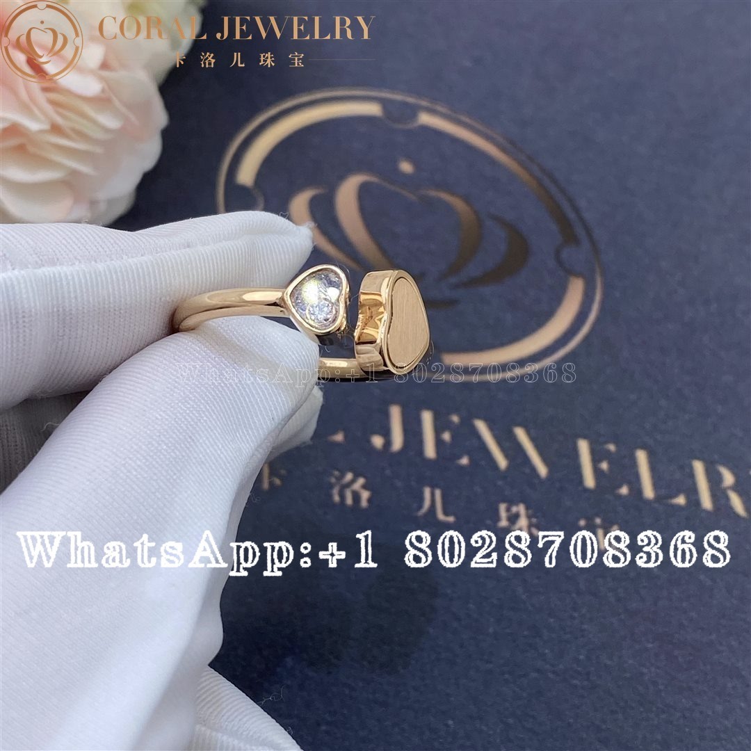 Chopard Happy Hearts Rose Gold Rose Stone Ring 829482 5610 Coral (2)