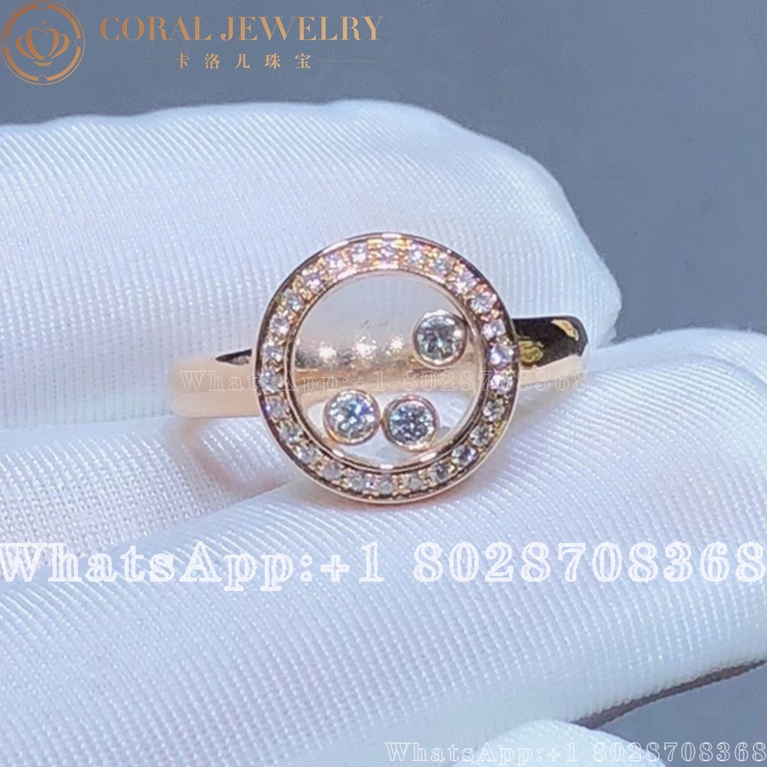 Chopard Happy Curves Rose Gold Diamond Pave Ring 829562 5039 Coral (1)