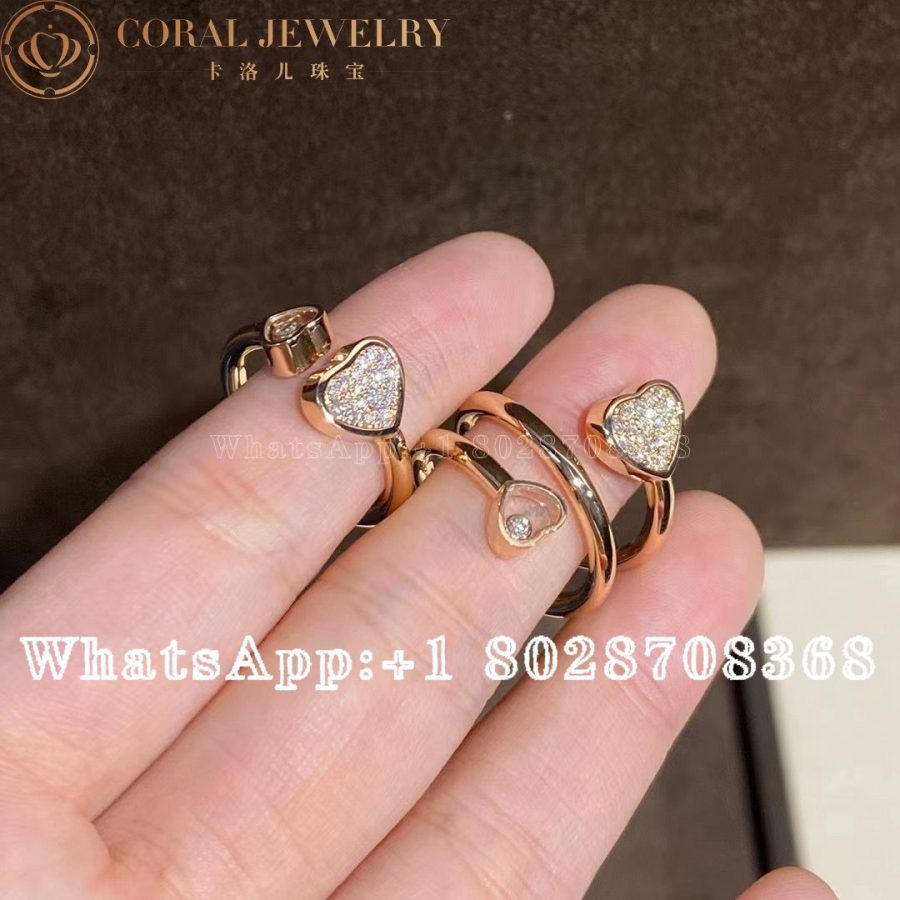 Chopard Happy Hearts Rose Gold Diamond Ring 829482-5910 - Image 4