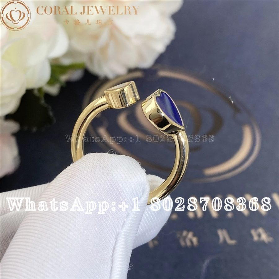 Chopard Happy Hearts Yellow Gold Blue Stone Ring 829482-5500 - Image 3