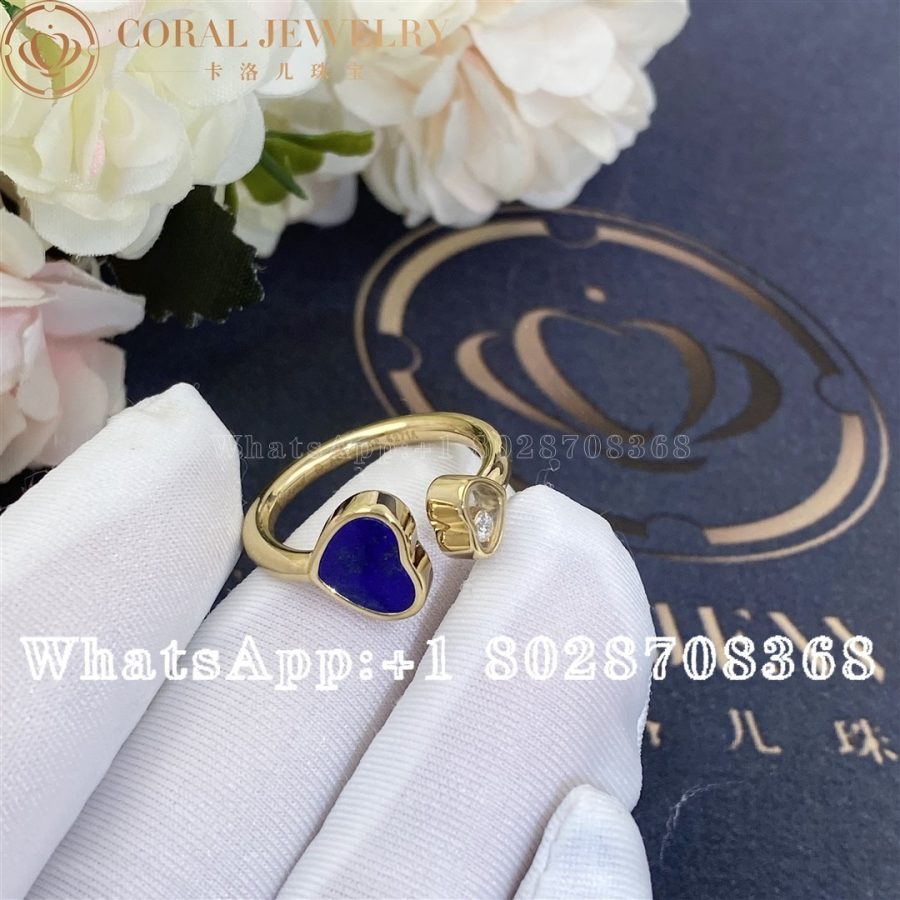 Chopard Happy Hearts Yellow Gold Blue Stone Ring 829482-5500 - Image 4