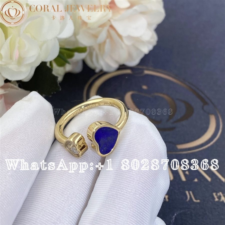 Chopard Happy Hearts Yellow Gold Blue Stone Ring 829482-5500 - Image 5