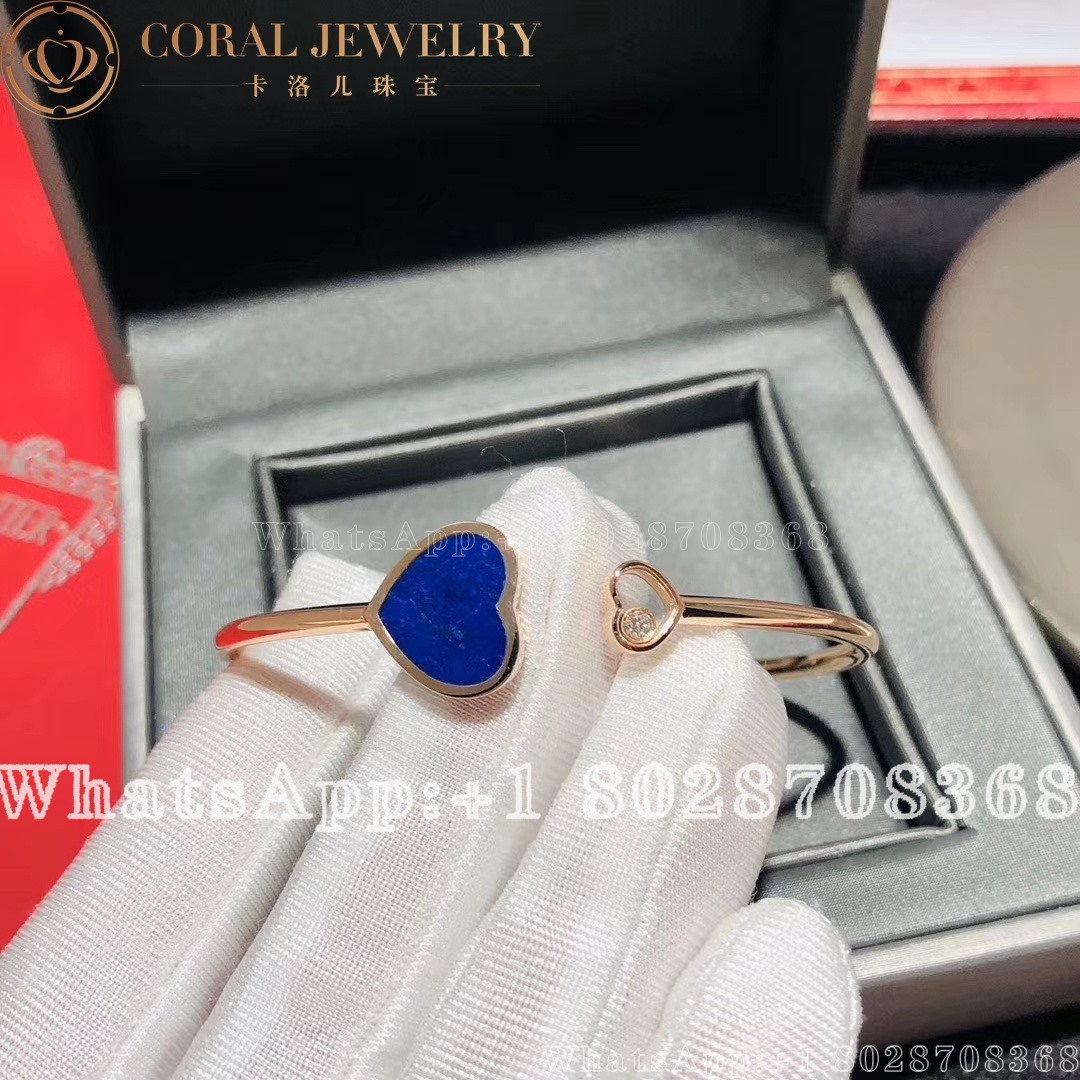 Chopard Happy Hearts Rose Gold Lapis Lazuli Diamond Bangle 857482 5502 Coral (6)